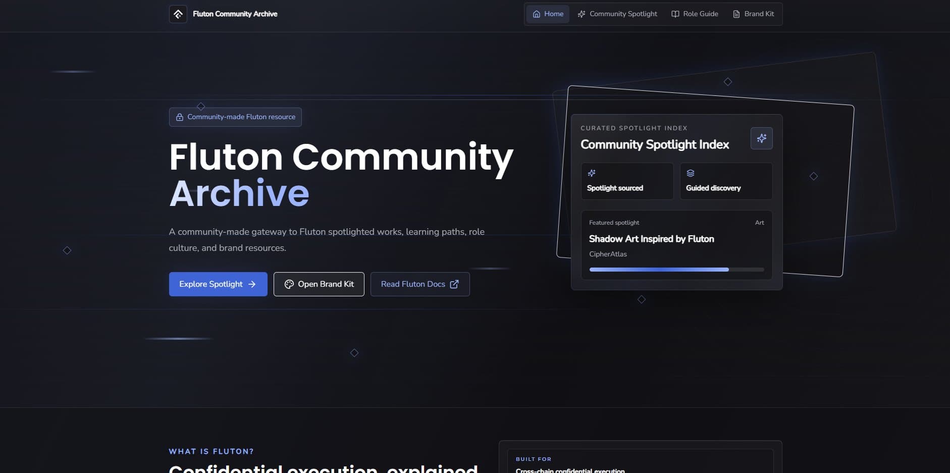 Fluton Community Archive homepage preview shared by Serhat